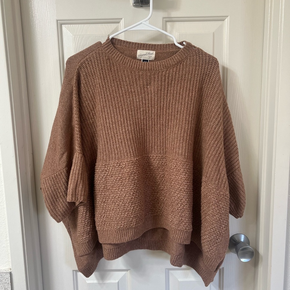 Universal Thread Women's Brown Knit Poncho